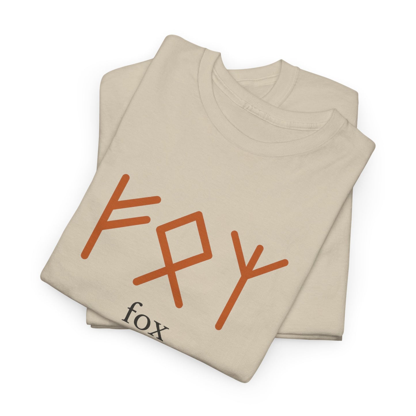 LOUVAVO FOX Rune T-Shirt | Nordic Runes Graphic Tee | Minimalist Streetwear Unisex Shirt | Phonetic Symbol Design