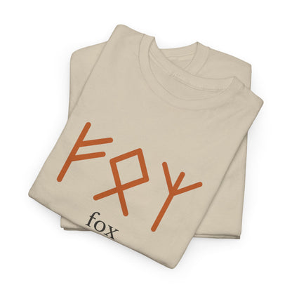 LOUVAVO FOX Rune T-Shirt | Nordic Runes Graphic Tee | Minimalist Streetwear Unisex Shirt | Phonetic Symbol Design