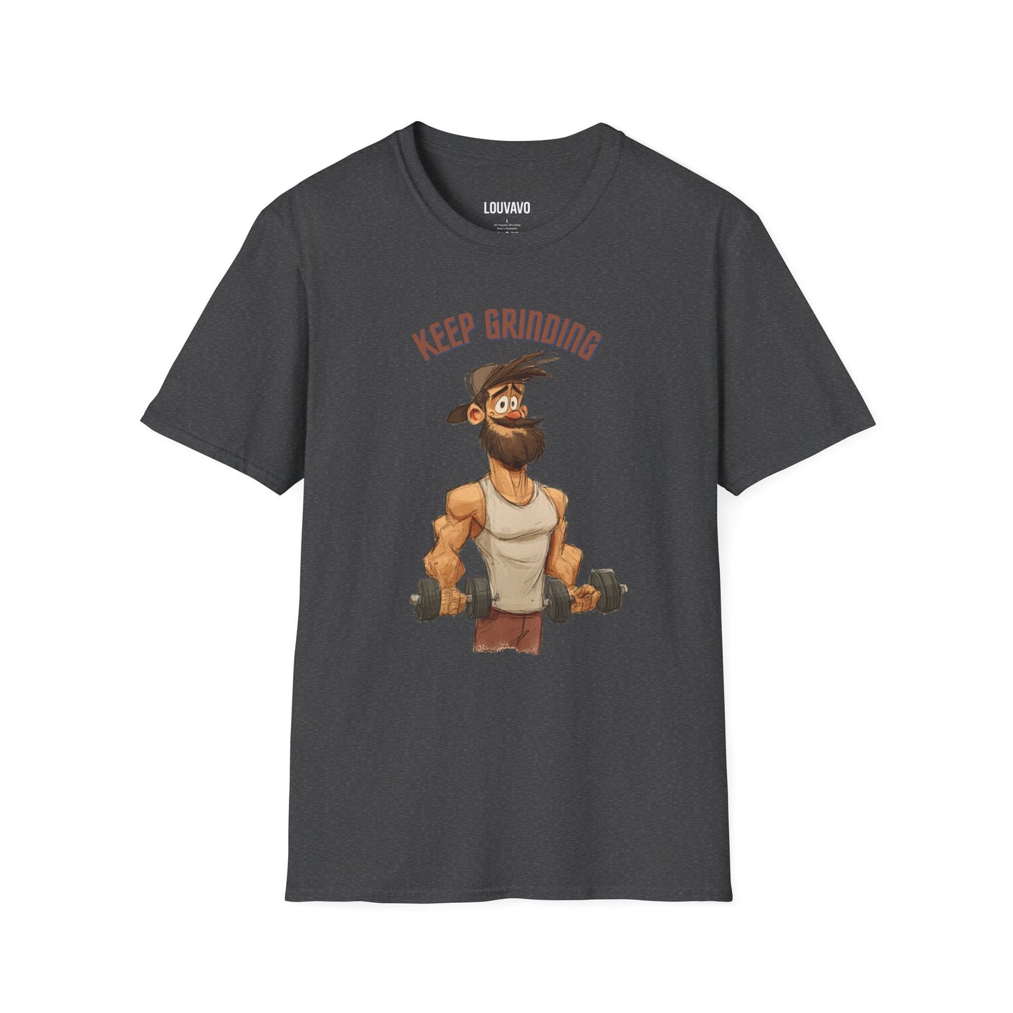 Keep Grinding Gym T-Shirt Funny Workout Graphic Tee, Fitness Motivation Shirt for Men and Women