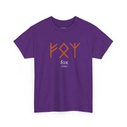 LOUVAVO FOX Rune T-Shirt | Nordic Runes Graphic Tee | Minimalist Streetwear Unisex Shirt | Phonetic Symbol Design