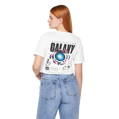 Galaxy Graphic Tee - Cosmic Art T Shirt White Unisex Casual Top Space Inspired Streetwear
