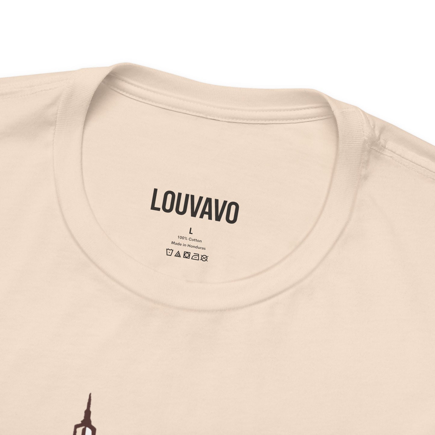 LOUVAVO Skyline Graffiti Unisex T-Shirt, Urban Streetwear Graphic Tee, Cityscape Design, Casual Gift