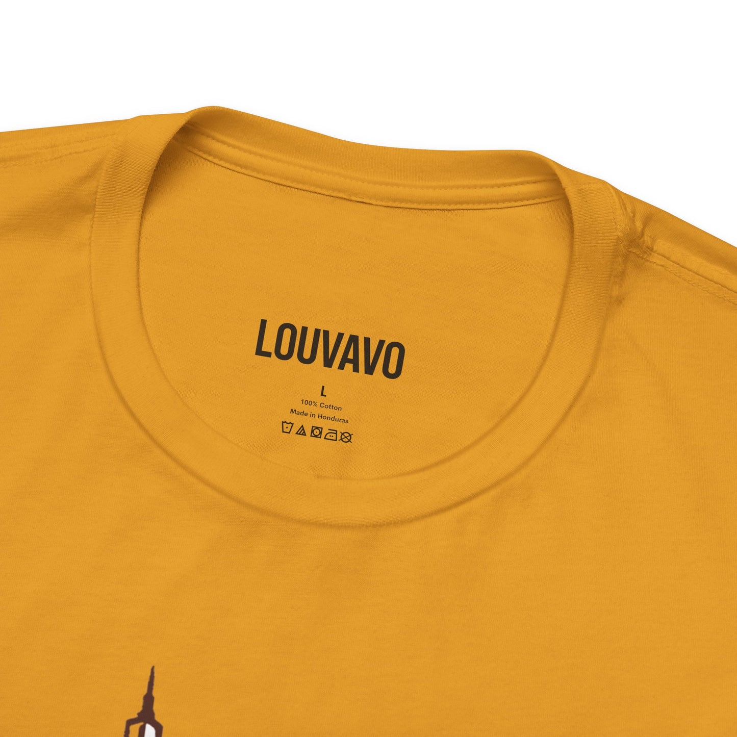 LOUVAVO Skyline Graffiti Unisex T-Shirt, Urban Streetwear Graphic Tee, Cityscape Design, Casual Gift