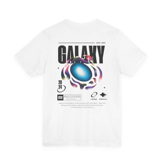 Galaxy Graphic Tee - Cosmic Art T Shirt White Unisex Casual Top Space Inspired Streetwear