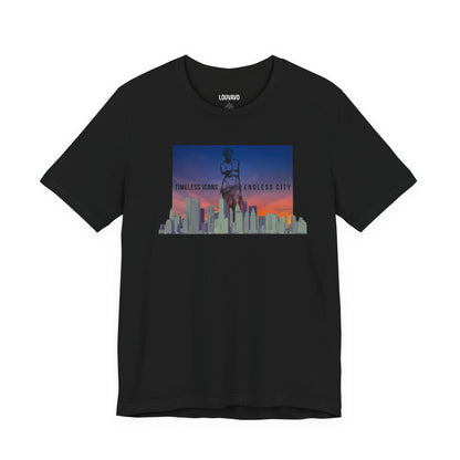 Timeless Icons NYC Skyline Tee – Artistic Venus de Milo Urban Shirt