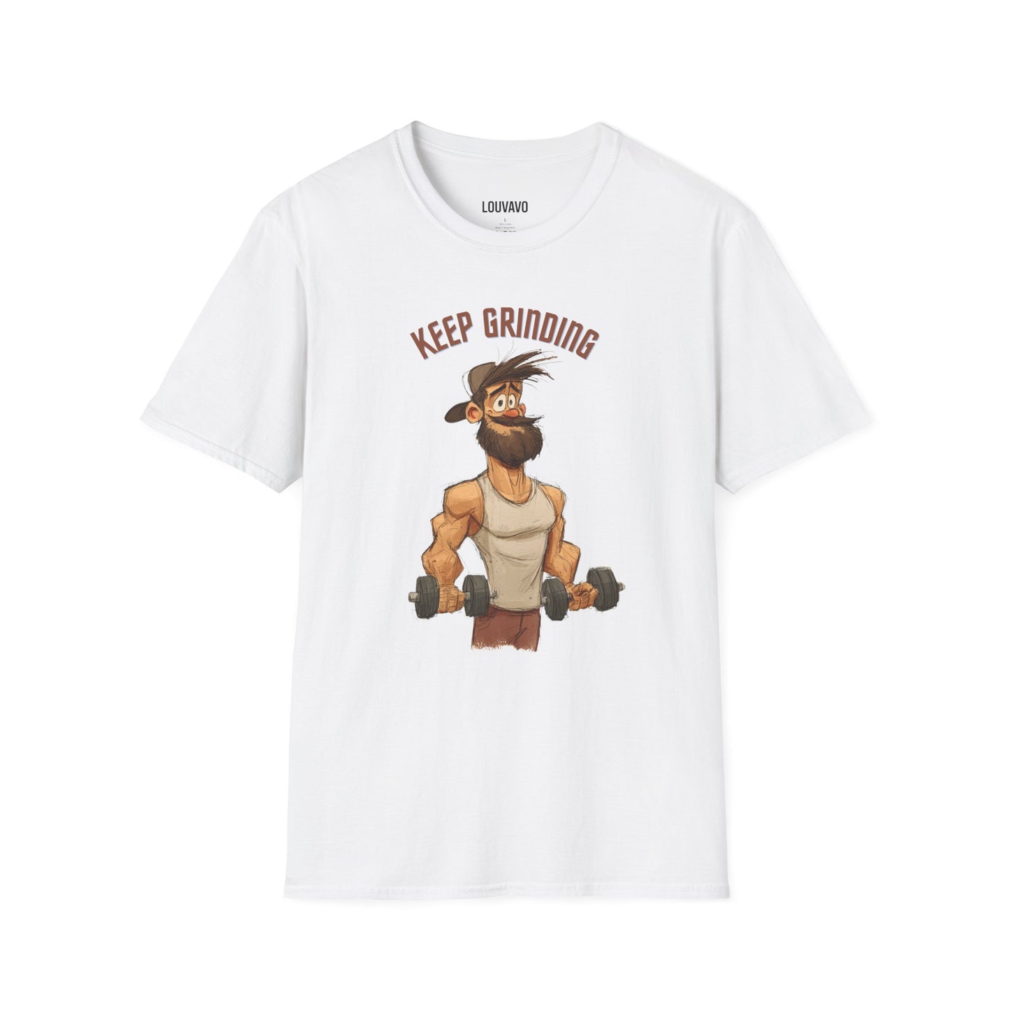 Keep Grinding Gym T-Shirt Funny Workout Graphic Tee, Fitness Motivation Shirt for Men and Women