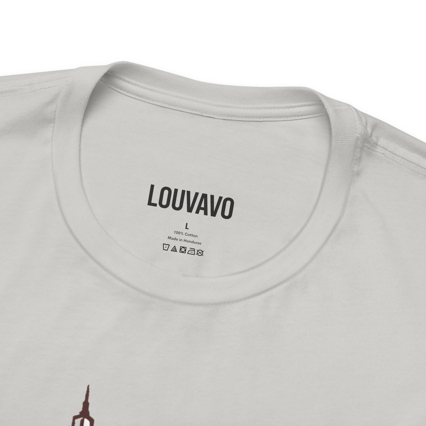 LOUVAVO Skyline Graffiti Unisex T-Shirt, Urban Streetwear Graphic Tee, Cityscape Design, Casual Gift