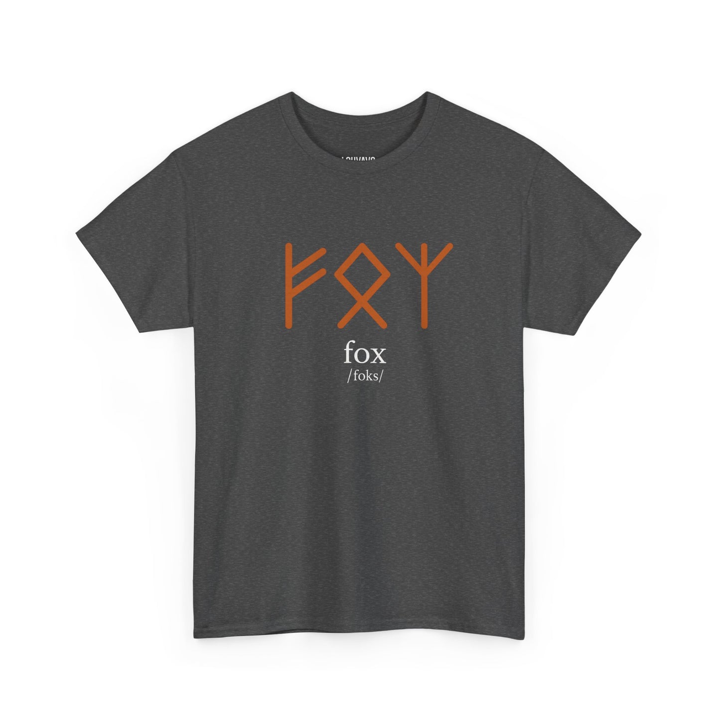 LOUVAVO FOX Rune T-Shirt | Nordic Runes Graphic Tee | Minimalist Streetwear Unisex Shirt | Phonetic Symbol Design