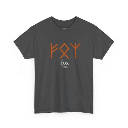 LOUVAVO FOX Rune T-Shirt | Nordic Runes Graphic Tee | Minimalist Streetwear Unisex Shirt | Phonetic Symbol Design