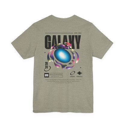 Galaxy Graphic Tee - Cosmic Art T Shirt White Unisex Casual Top Space Inspired Streetwear