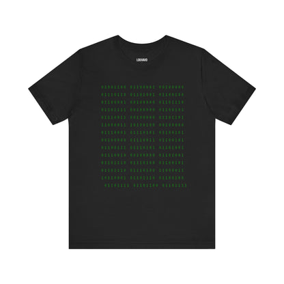 Binary Code T-Shirt – Matrix Style Green on Black Hacker Tee with Hidden Motivational Message – Unisex Techwear Graphic Shirt for Programmers, Gamers, Coders & Digital Lovers