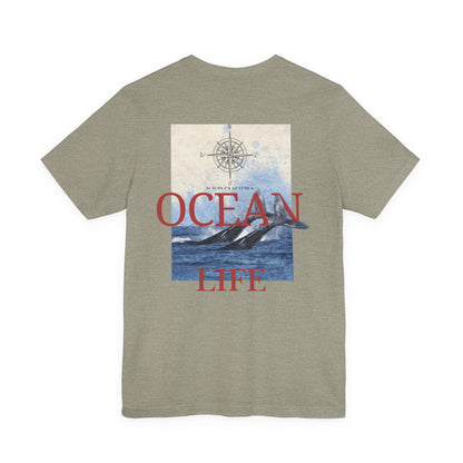 Ocean Life Graphic Tee for Nature Lovers, Unisex Graphic T-Shirt, Whale Art Shirt, Beachwear, Gift for Ocean Enthusiasts