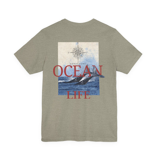 Ocean Life Graphic Tee for Nature Lovers, Unisex Graphic T-Shirt, Whale Art Shirt, Beachwear, Gift for Ocean Enthusiasts