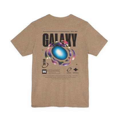 Galaxy Graphic Tee - Cosmic Art T Shirt White Unisex Casual Top Space Inspired Streetwear