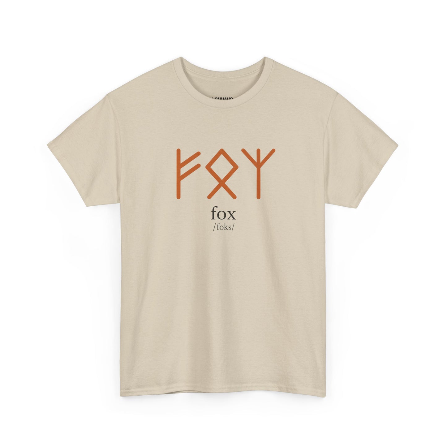 LOUVAVO FOX Rune T-Shirt | Nordic Runes Graphic Tee | Minimalist Streetwear Unisex Shirt | Phonetic Symbol Design
