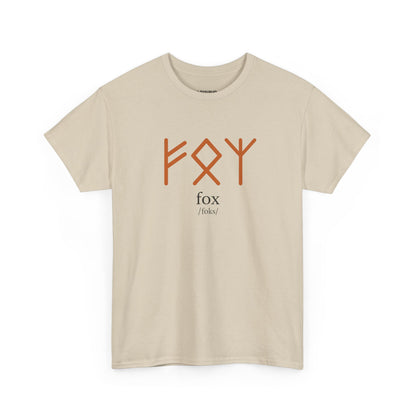 LOUVAVO FOX Rune T-Shirt | Nordic Runes Graphic Tee | Minimalist Streetwear Unisex Shirt | Phonetic Symbol Design