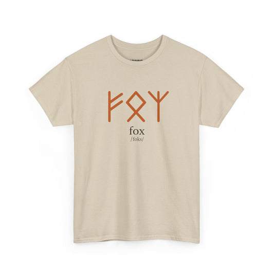 LOUVAVO FOX Rune T-Shirt | Nordic Runes Graphic Tee | Minimalist Streetwear Unisex Shirt | Phonetic Symbol Design