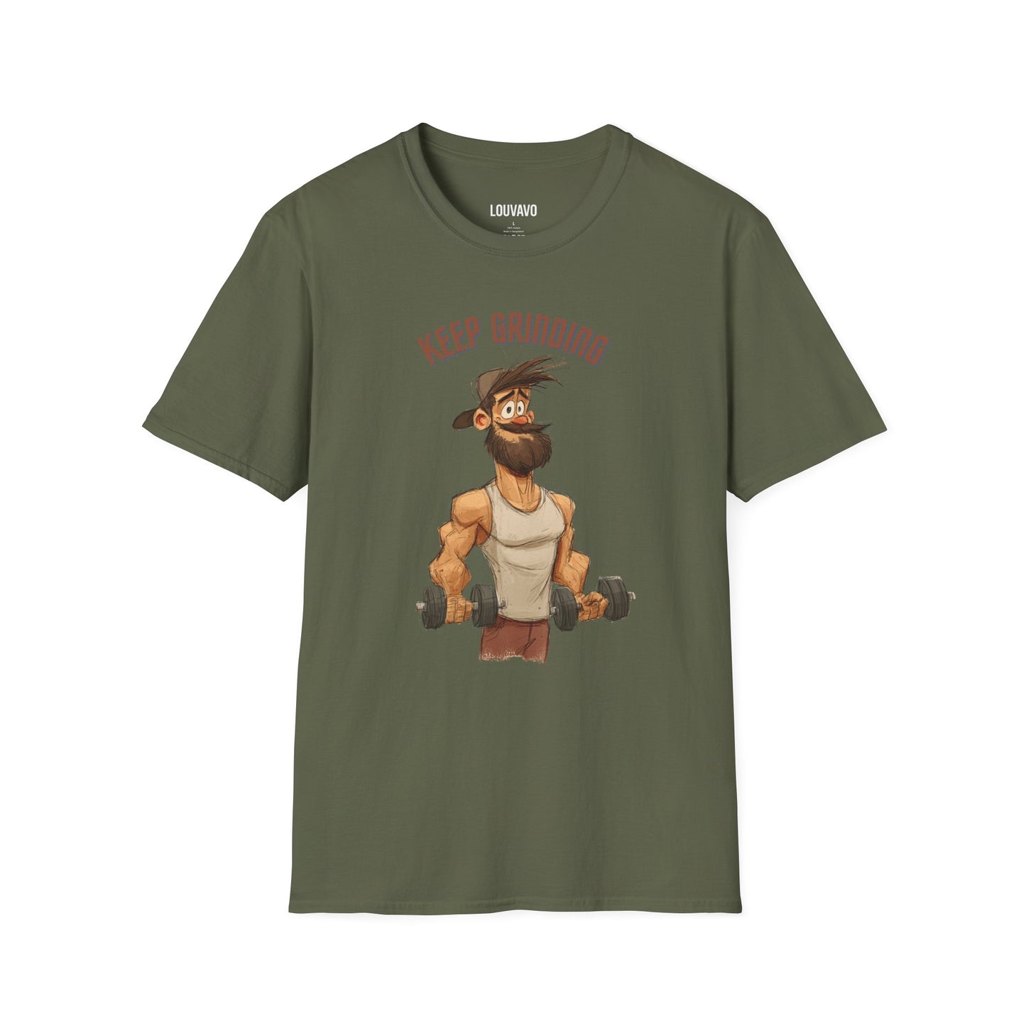 Keep Grinding Gym T-Shirt Funny Workout Graphic Tee, Fitness Motivation Shirt for Men and Women