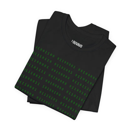 Binary Code T-Shirt – Matrix Style Green on Black Hacker Tee with Hidden Motivational Message – Unisex Techwear Graphic Shirt for Programmers, Gamers, Coders & Digital Lovers