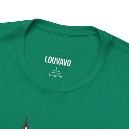 LOUVAVO Skyline Graffiti Unisex T-Shirt, Urban Streetwear Graphic Tee, Cityscape Design, Casual Gift