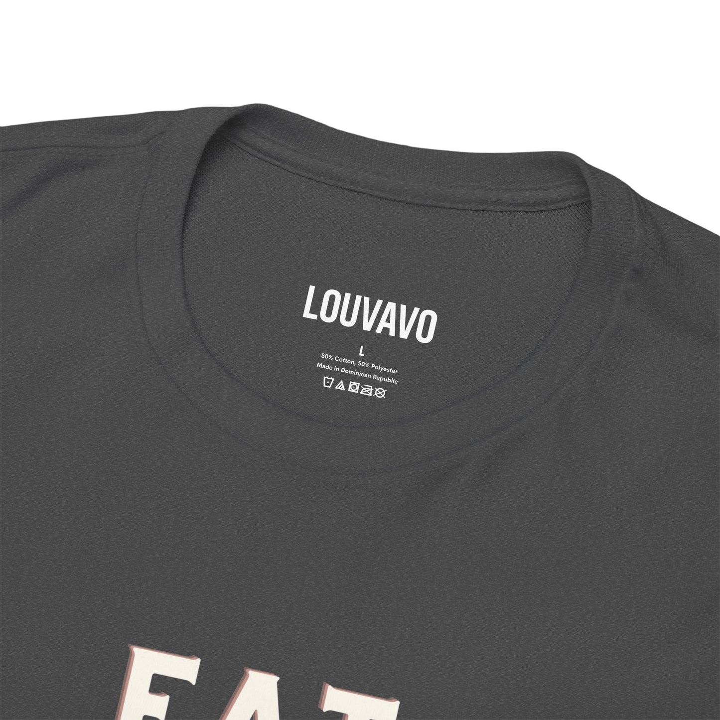 LOUVAVO Unisex Black T-Shirt – Eat Your Protein with Funny Rooster – Urban Casual & Fitness Style