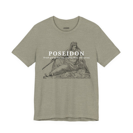Poseidon T-Shirt, Greek God of the Sea Graphic Tee, Mythology Inspired Shirt, Art Lover Gift